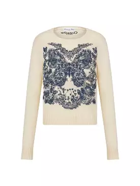 Cashmere sweater with embroidery