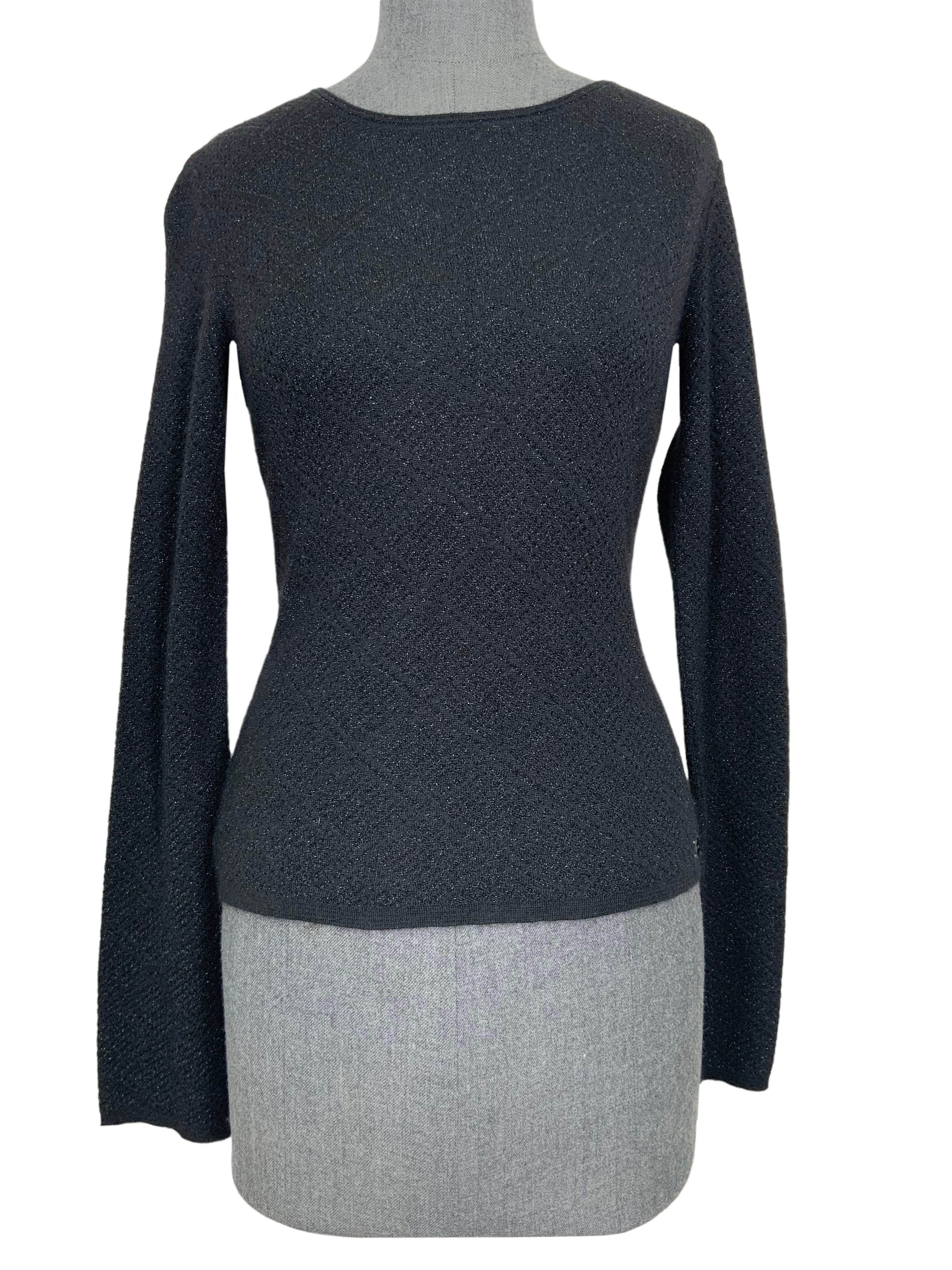 Chanel 04A Glitter Cashmere Sweater Large Size