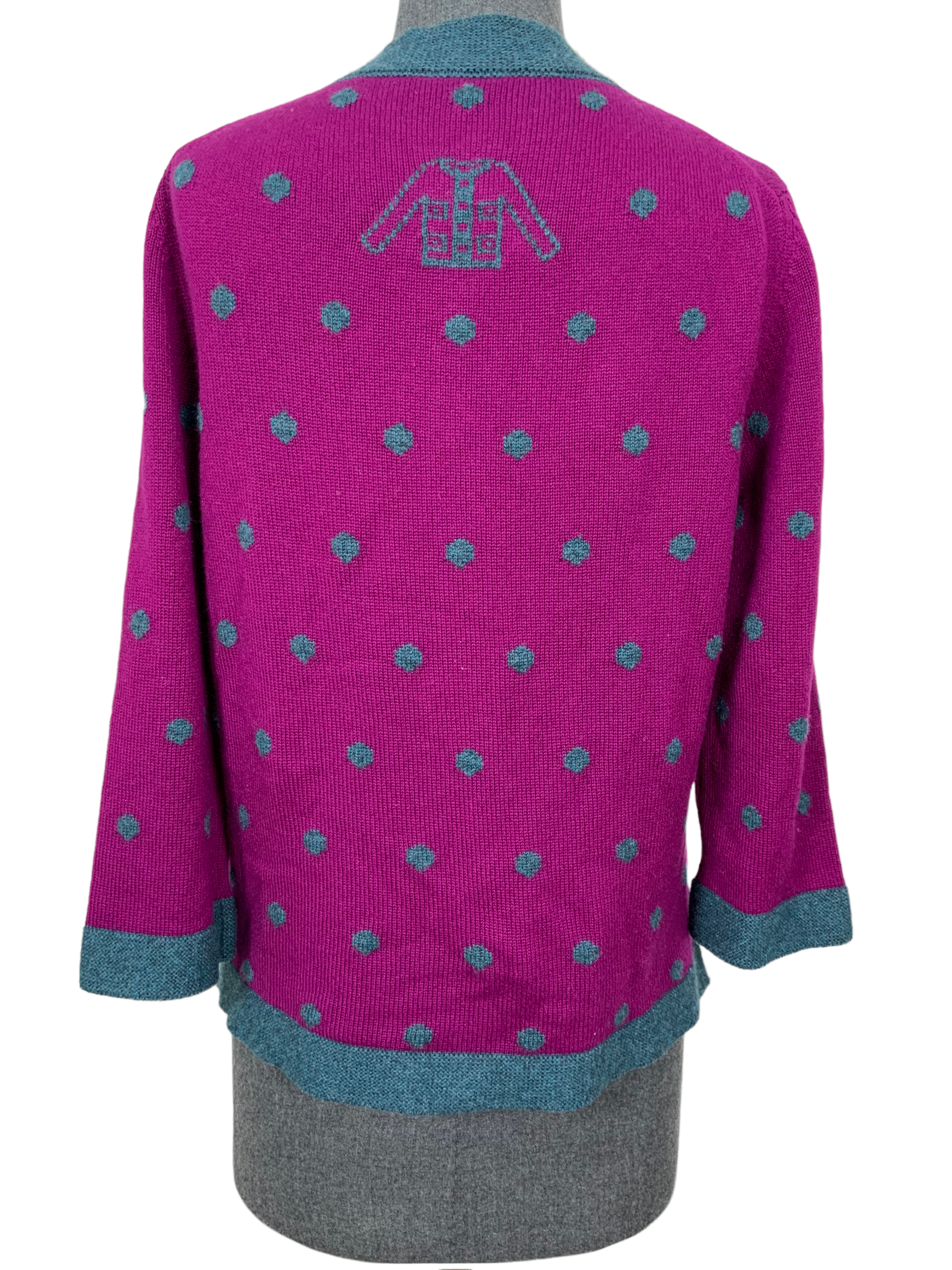 Chanel Polka Dot Cashmere Sweater 08A Size L