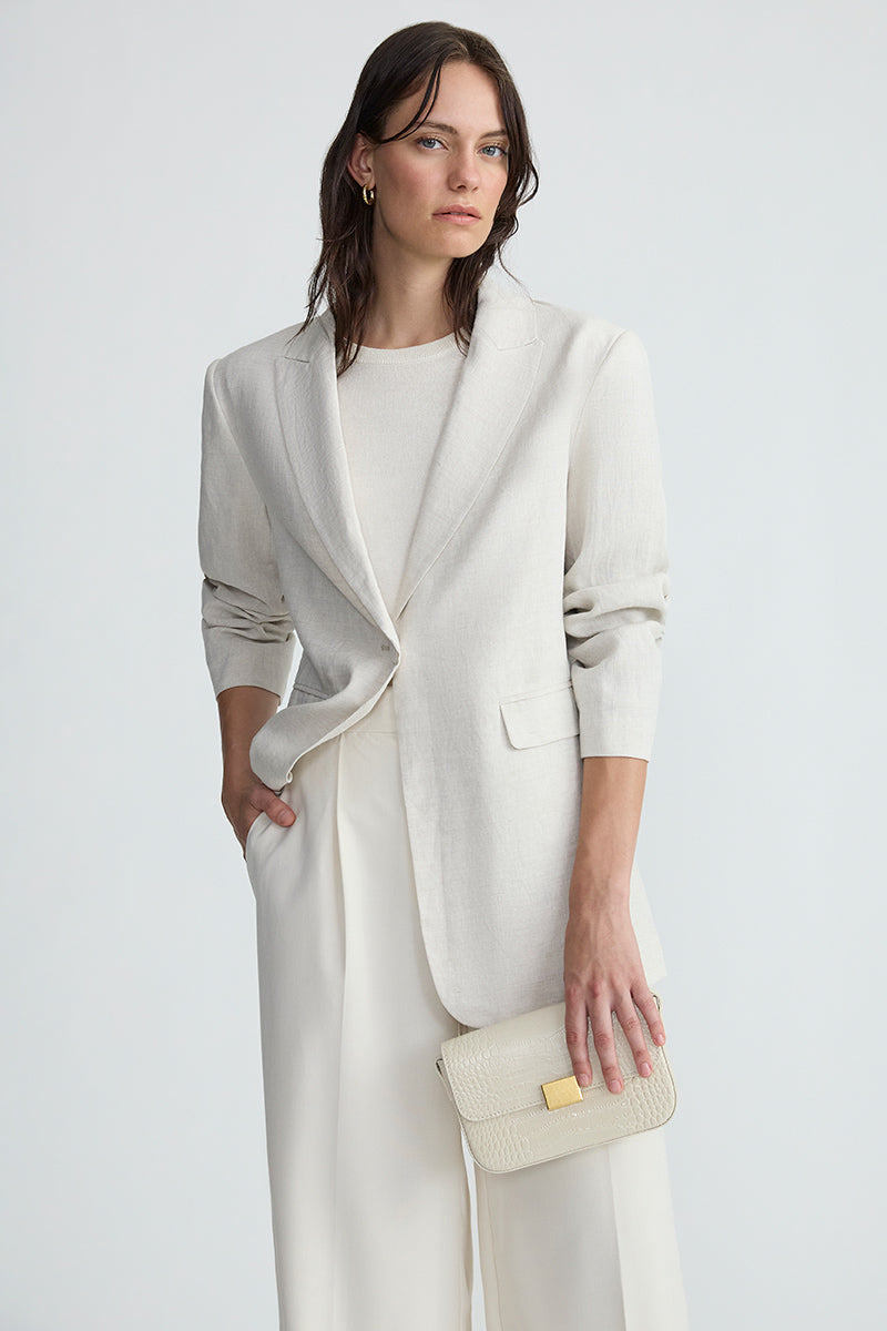 Classic linen blazer.