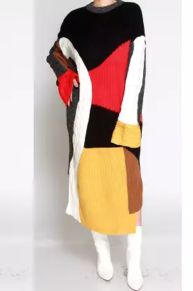 Color block sweater dress