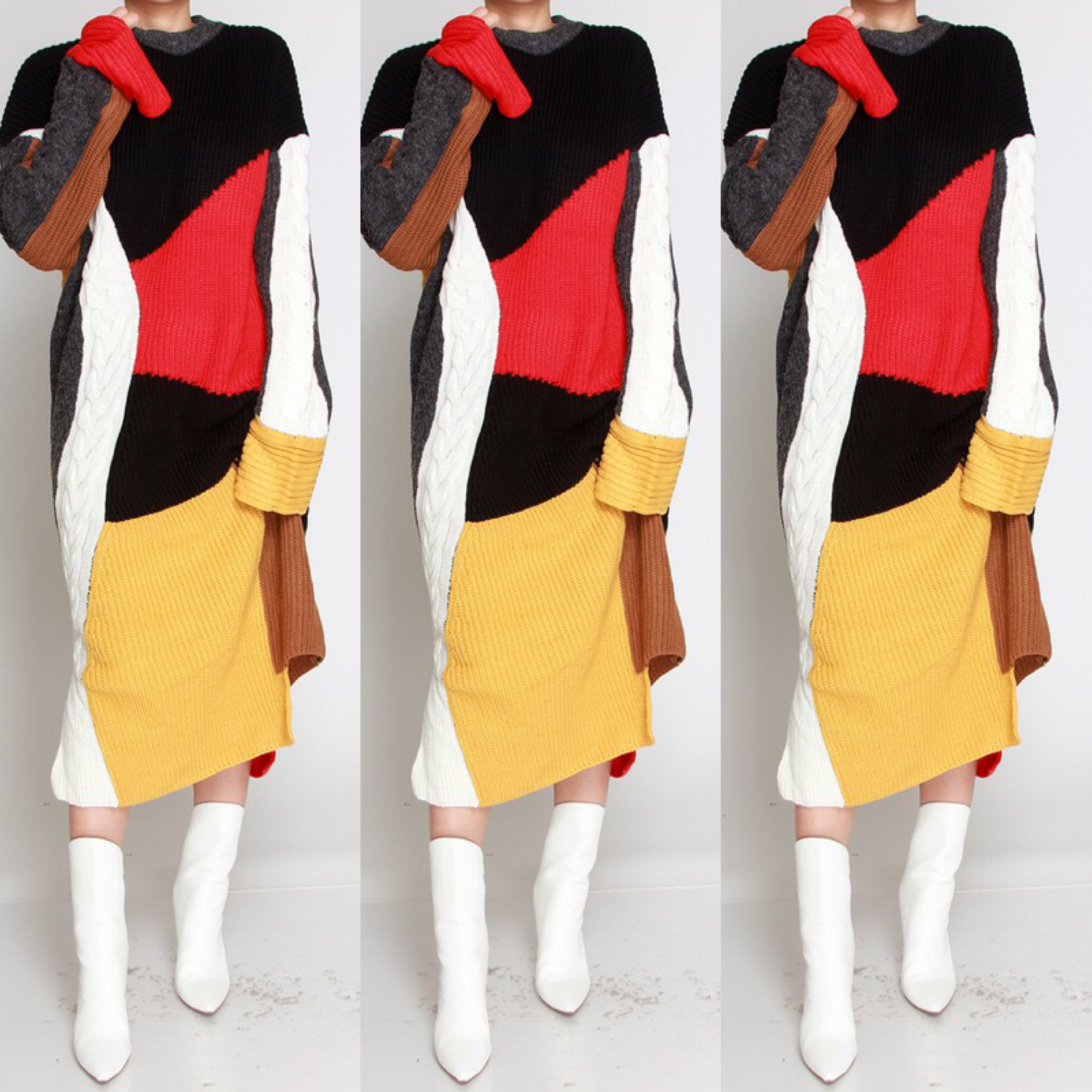 Color block sweater dress