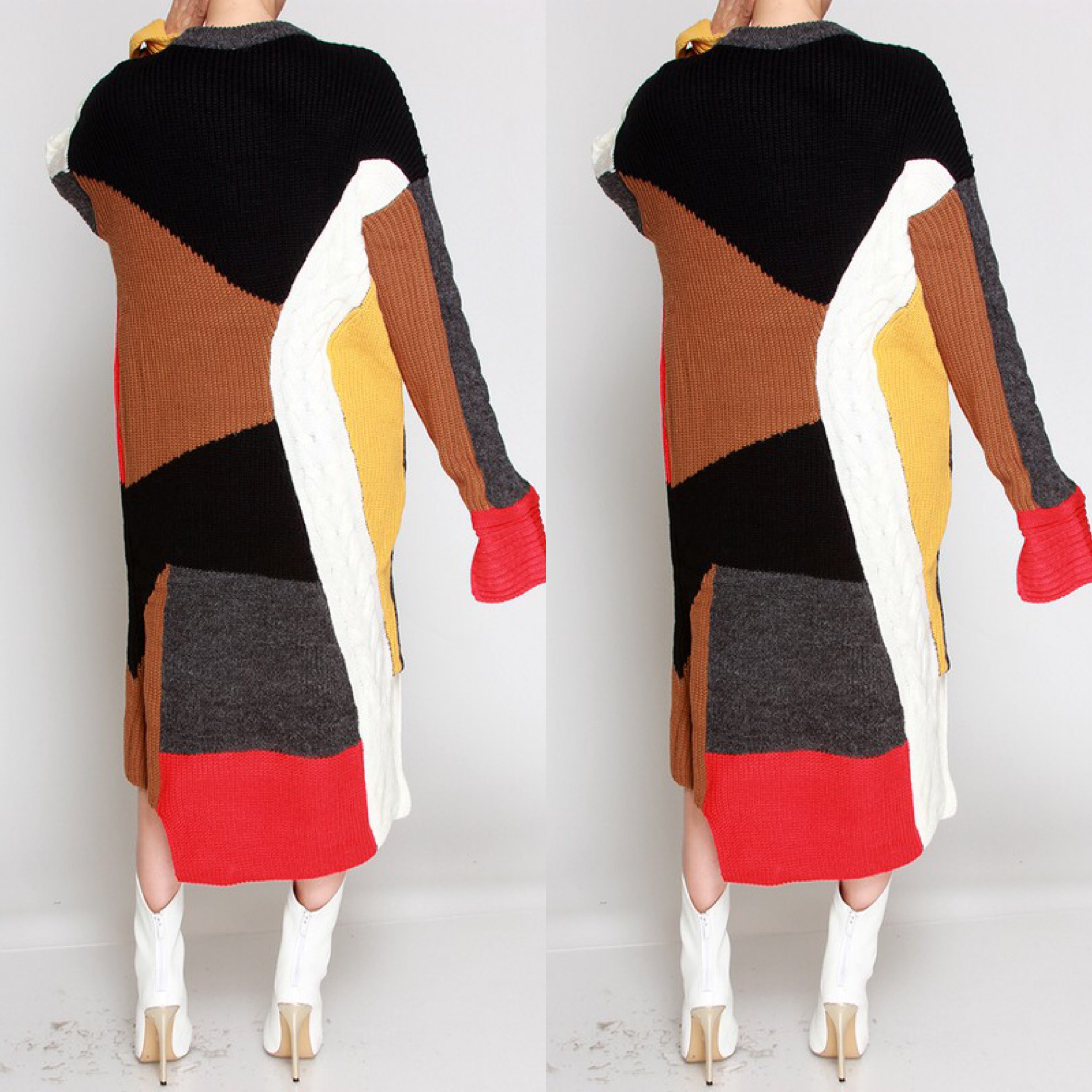 Color block sweater dress