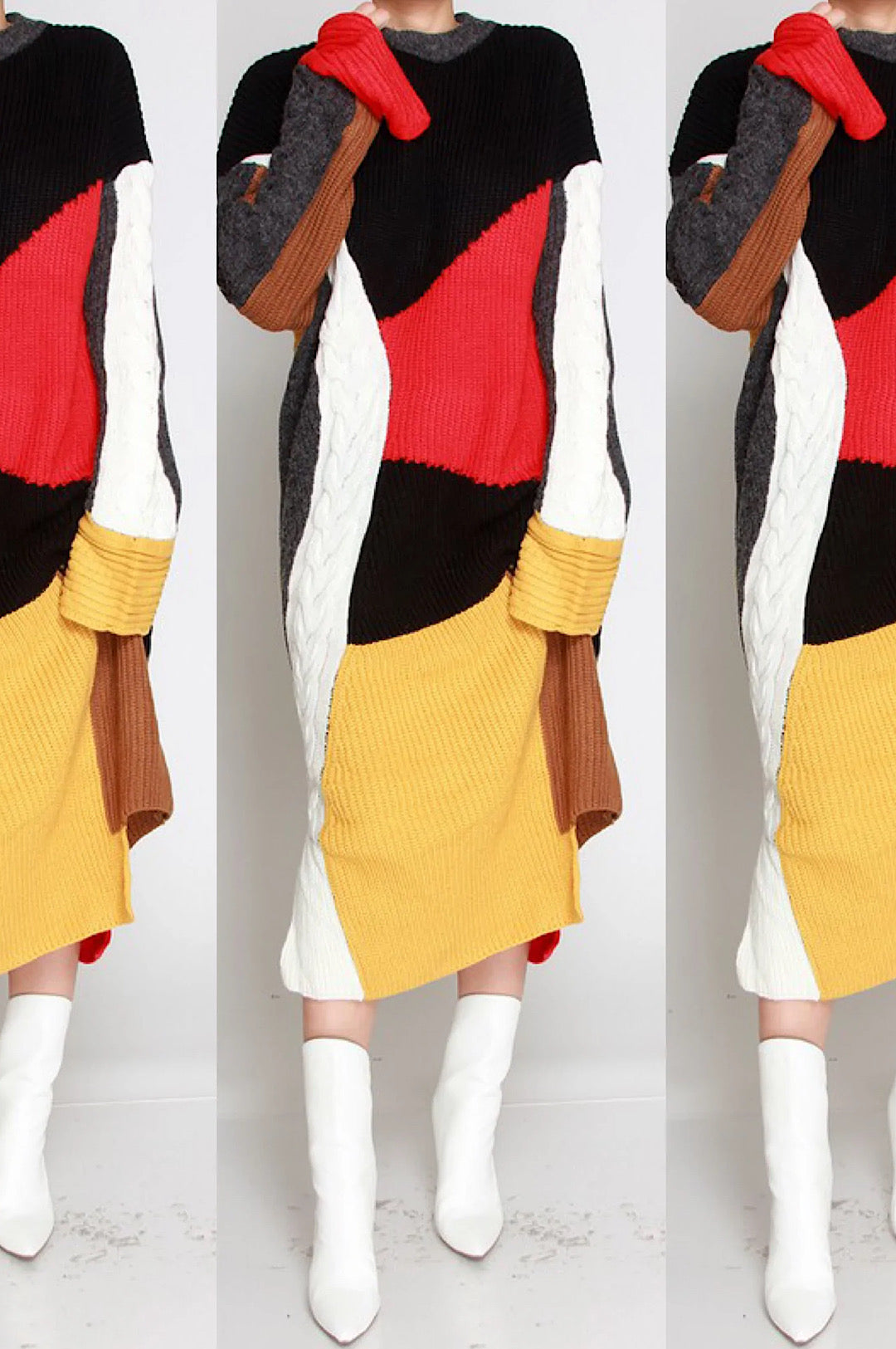 Color block sweater dress