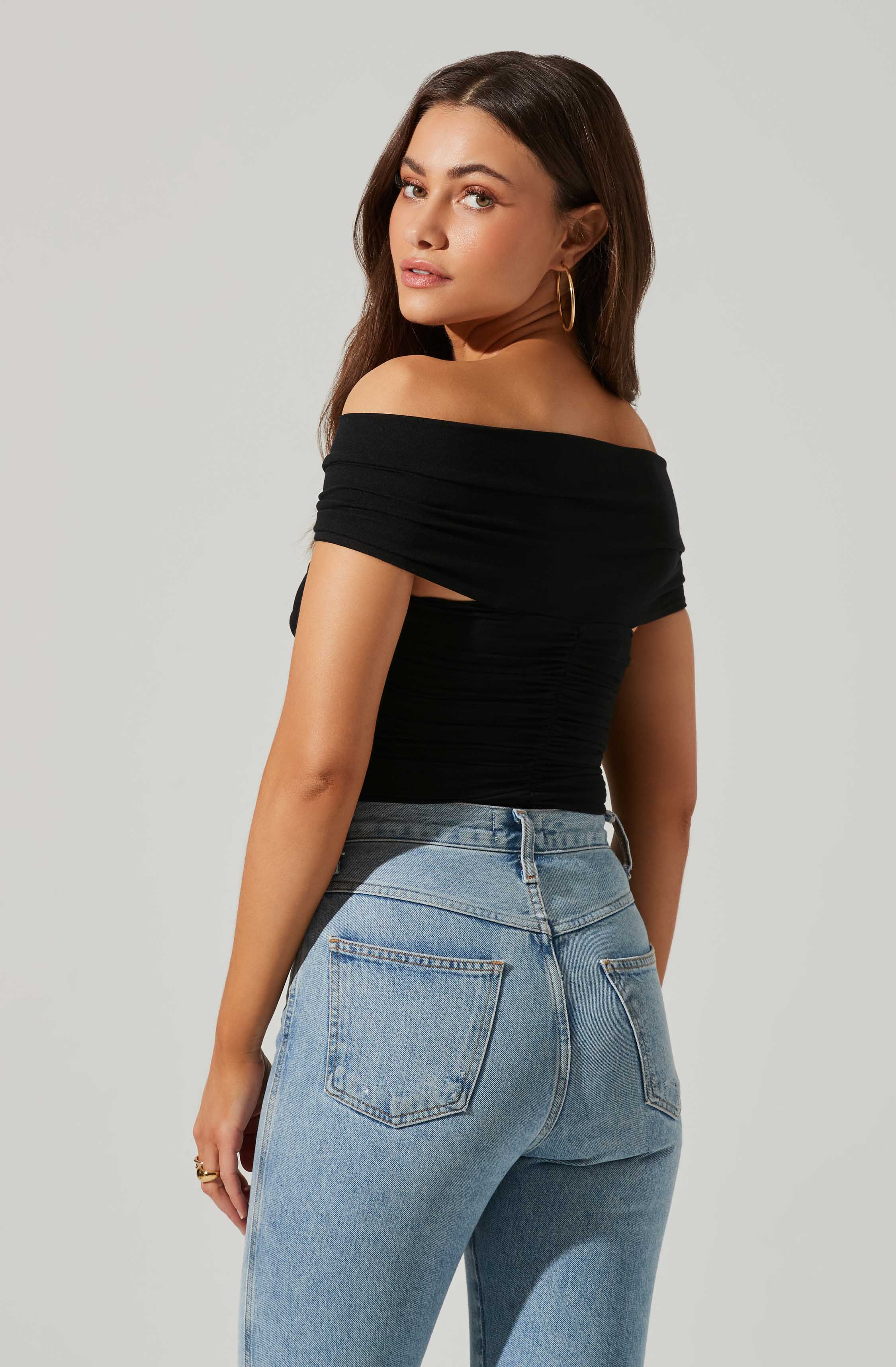 Cornelia Off Shoulder Ruched Bodysuit - SHOP NOW