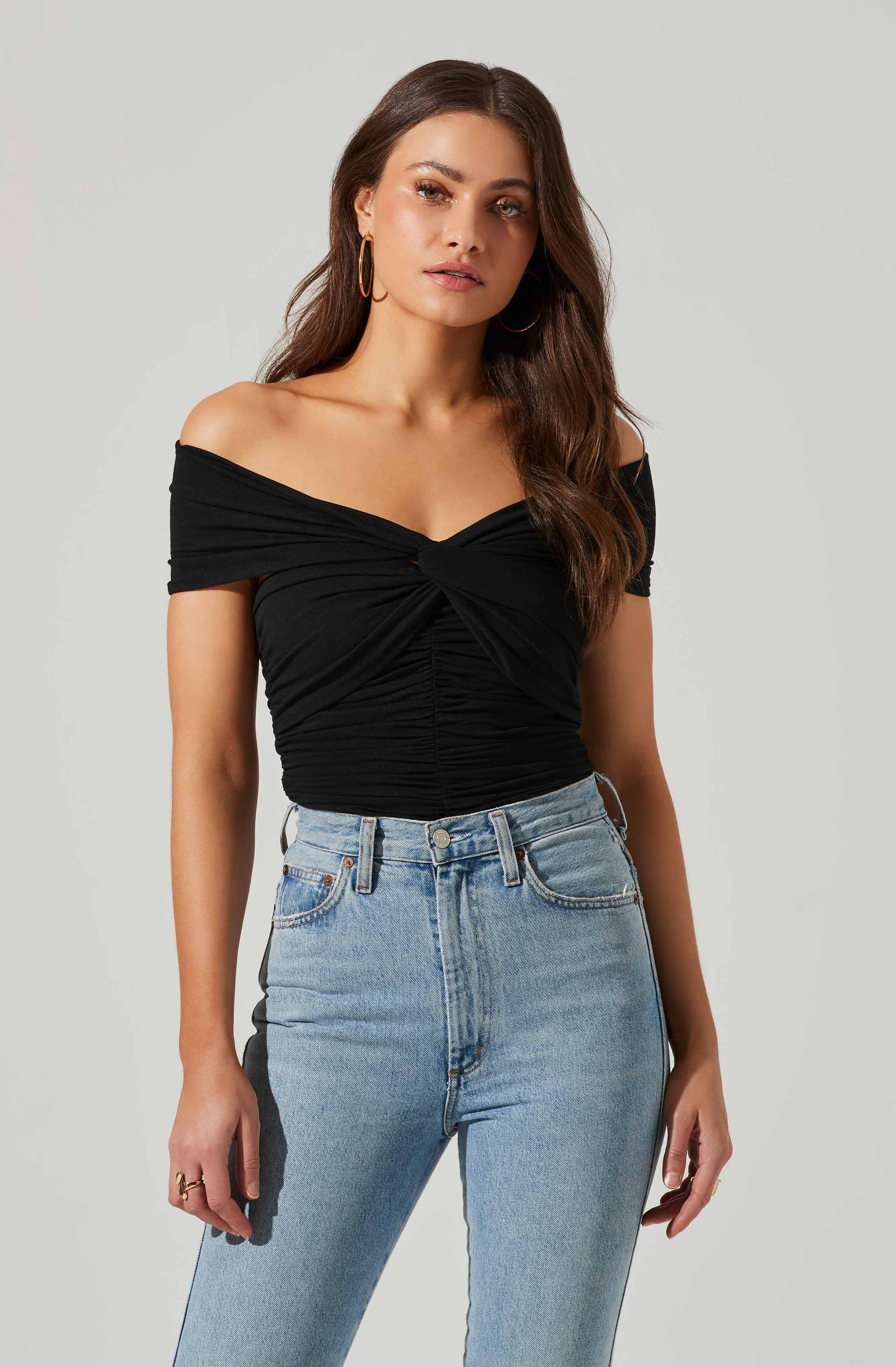 Cornelia Off Shoulder Ruched Bodysuit - SHOP NOW