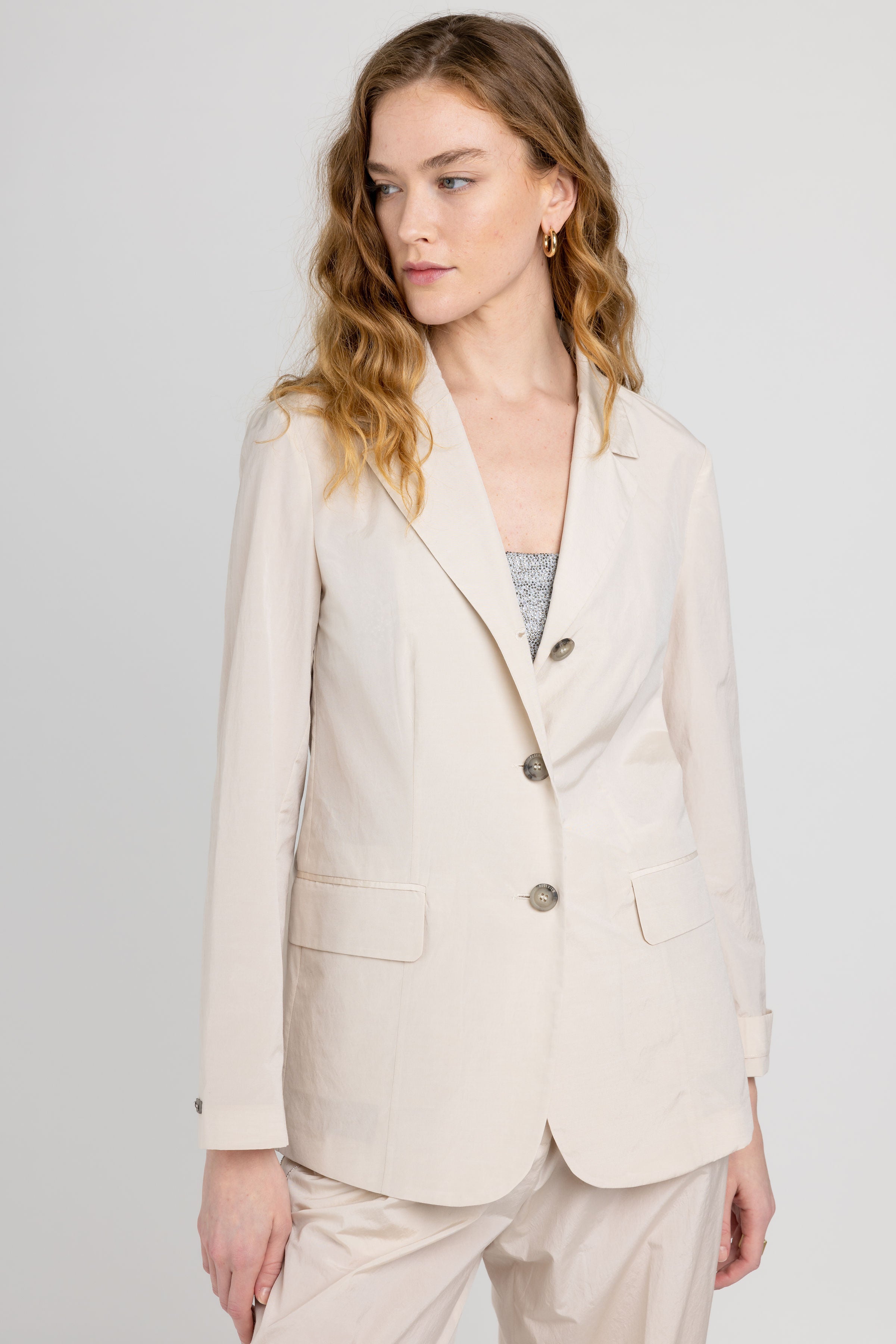 Cotton Poplin Blazer Sesame Beige