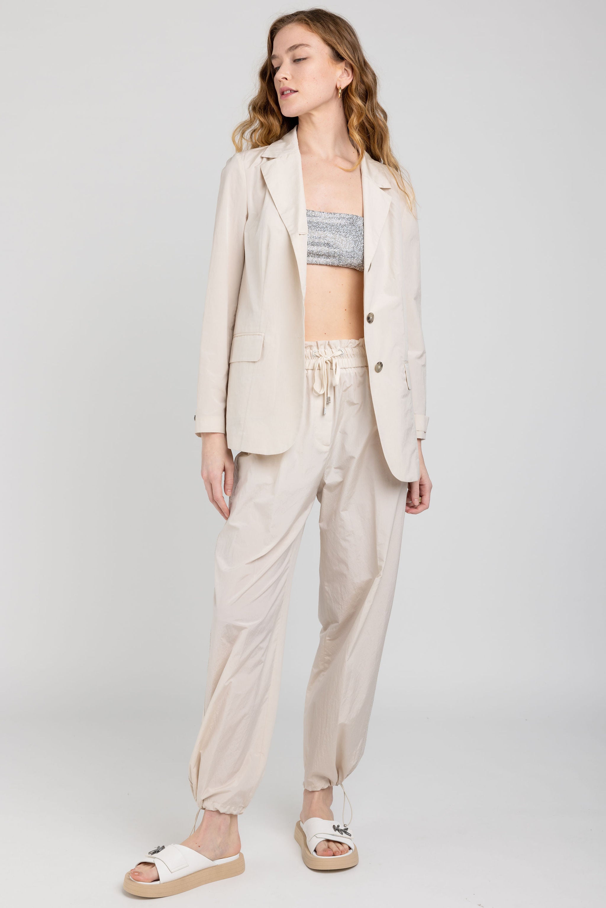 Cotton Poplin Blazer Sesame Beige