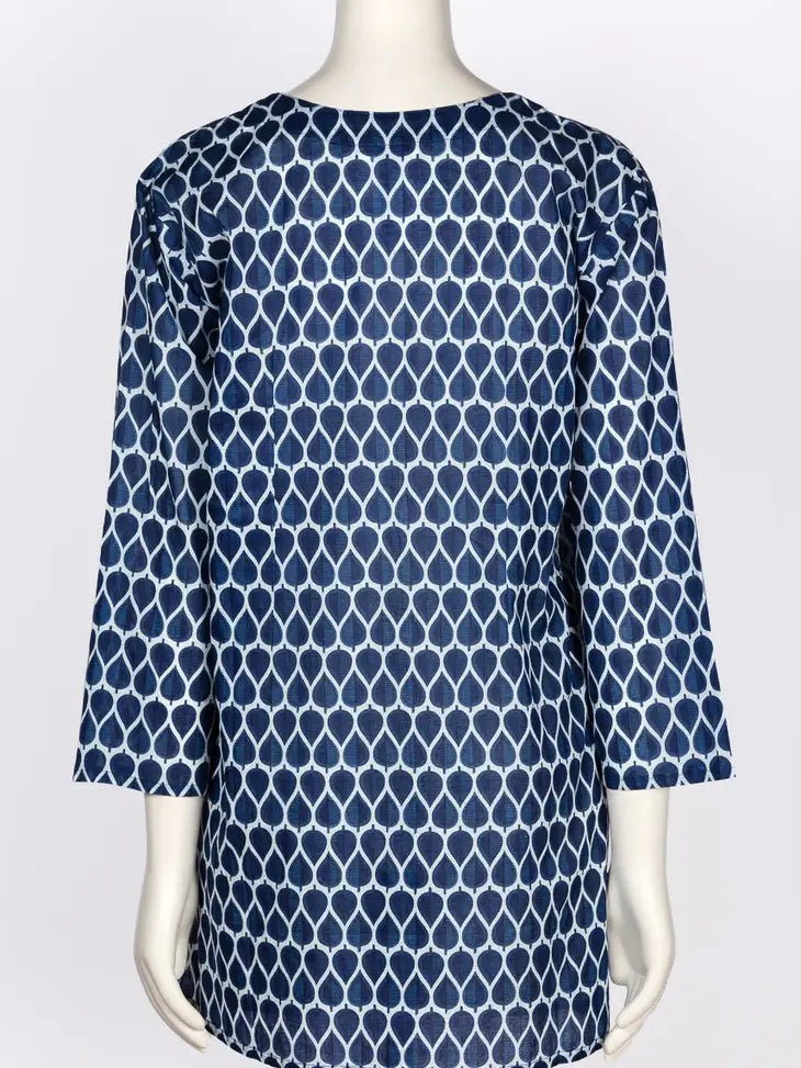 Cotton Tunic with Leaf Print - Shop Now