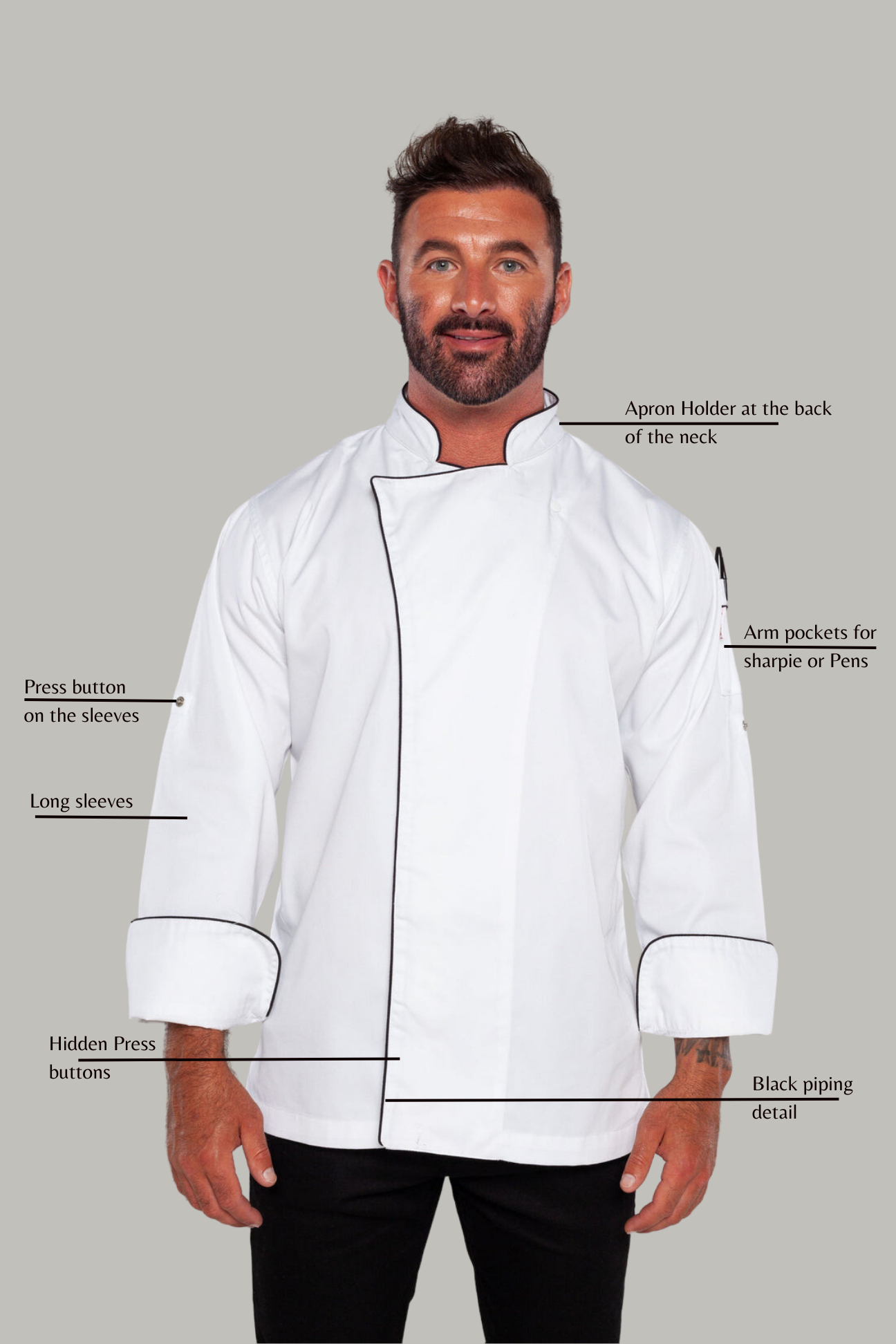 Cove Executive white chef jacket Coolvent