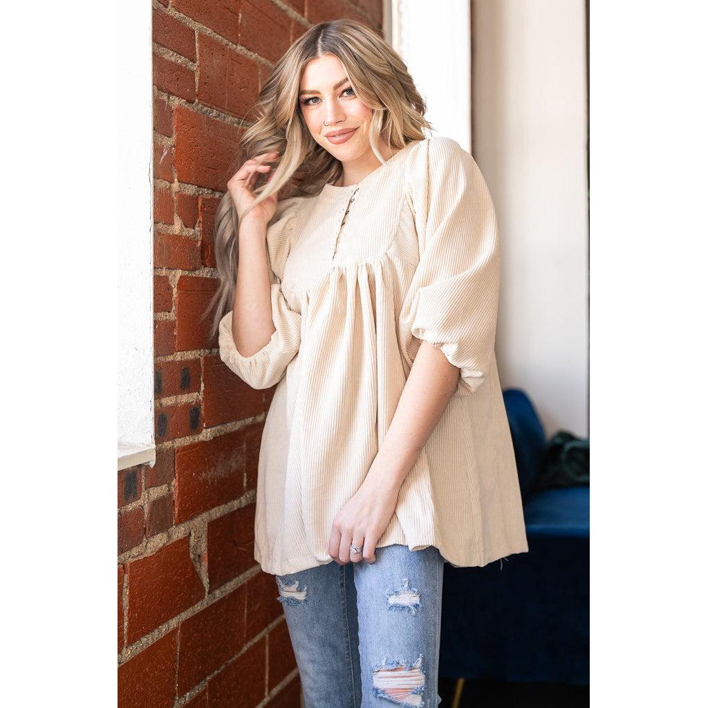 Cream Babydoll Tunic