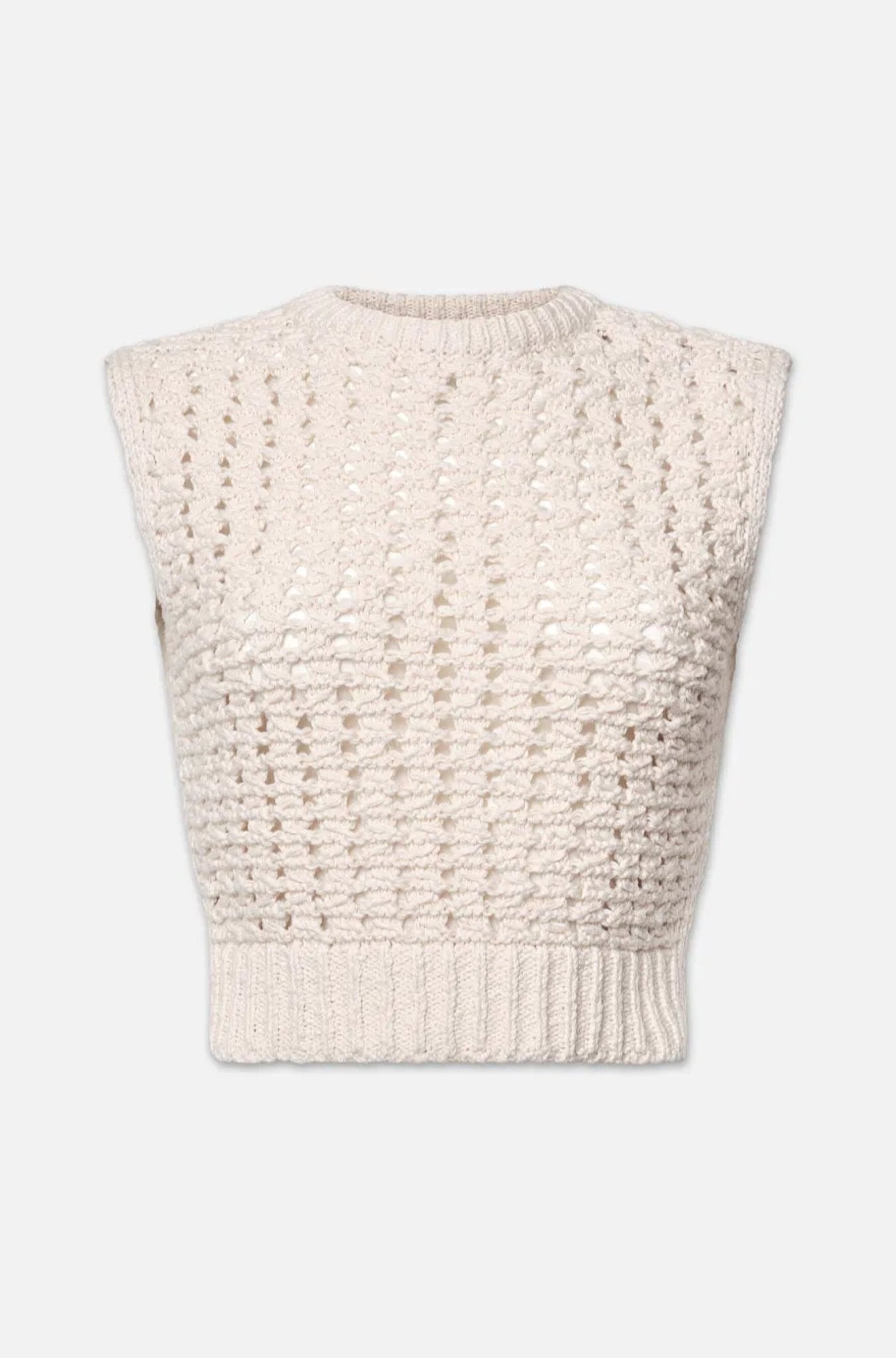 Cream Tape Yarn Sweater Vest