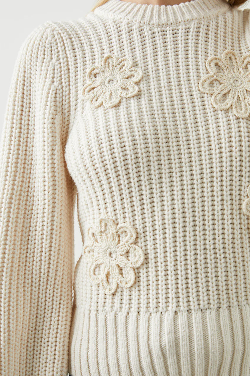 Crocheted flowers sweater by Romy