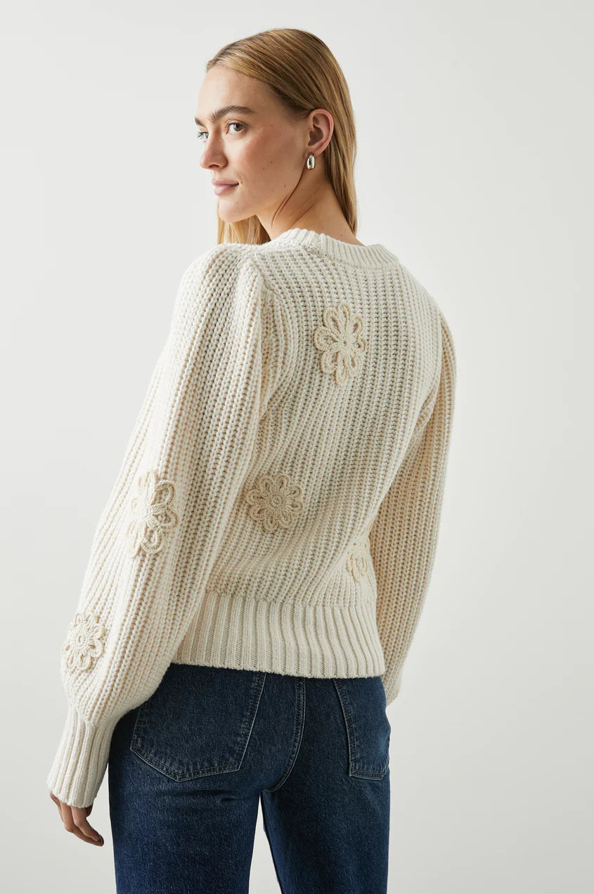 Crocheted flowers sweater by Romy