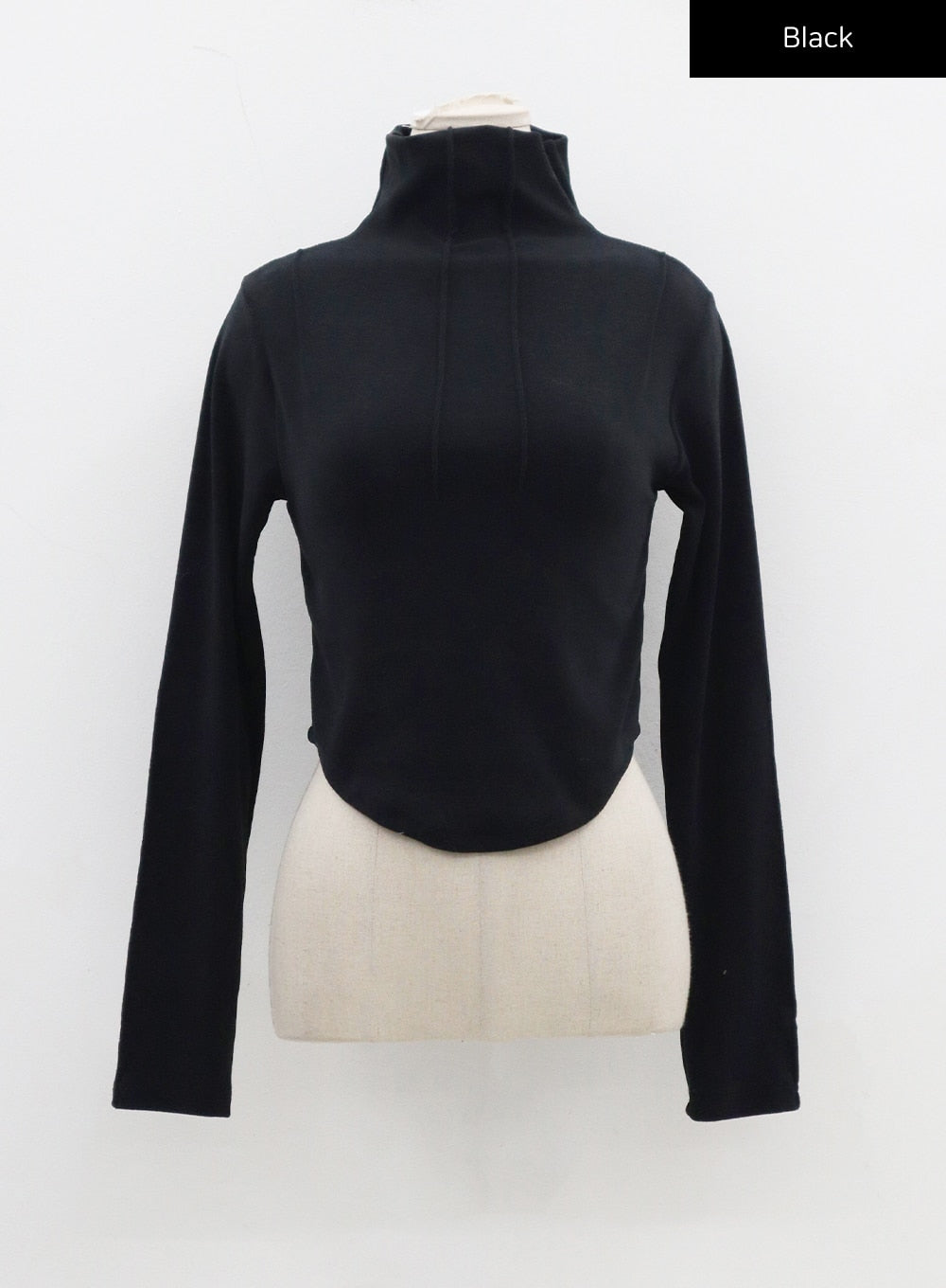 Crop Turtleneck with Bust Stripe Detail, CJ309