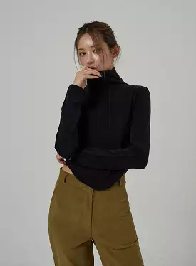 Crop Turtleneck with Bust Stripe Detail, CJ309