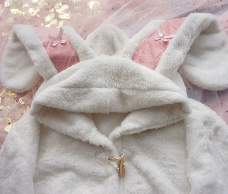 Cute Lamb Fleece Sweater Coat with Rabbit Ears