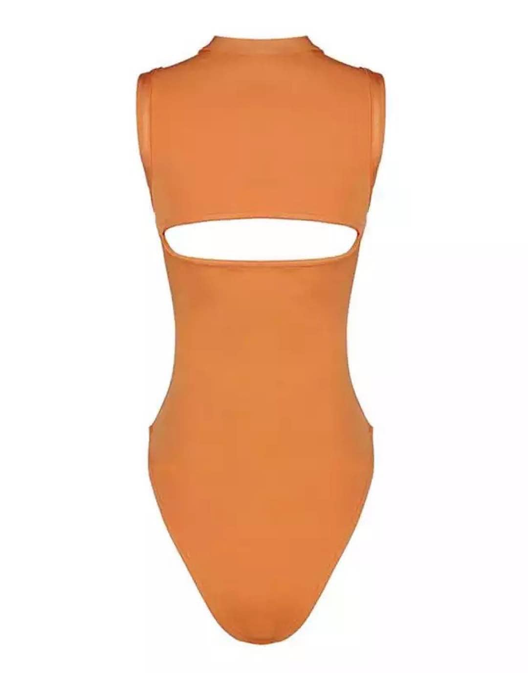 Cutout Bandage Bodysuit with Cleavage