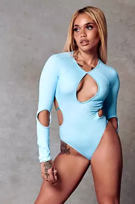 CXIX 119 Plunge Bodysuit - Blue for the best price