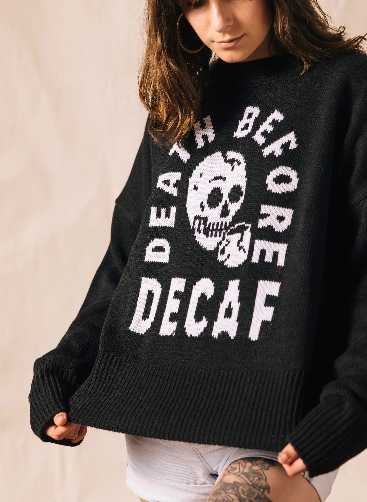 Death before decaf jumper.