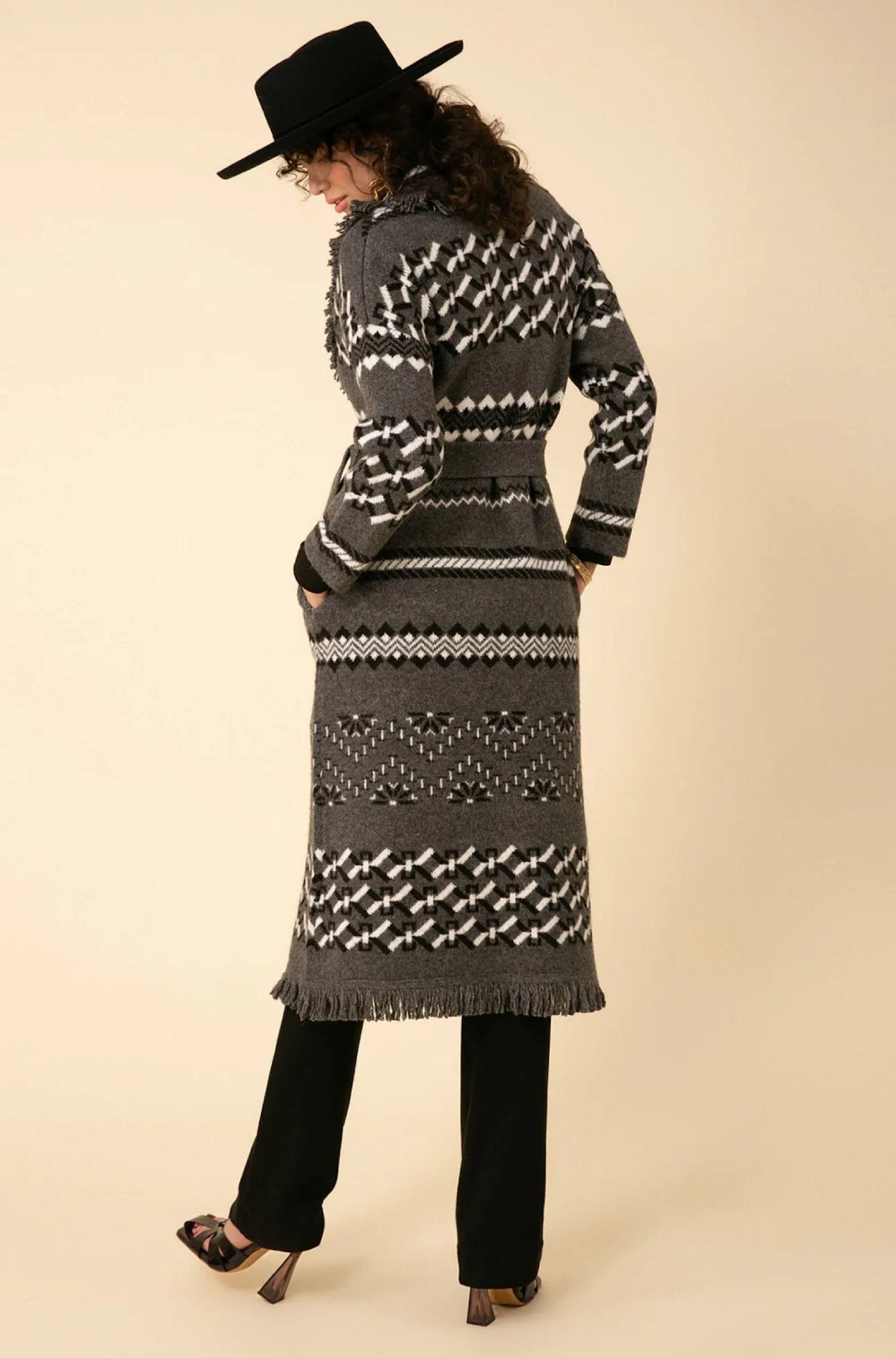 Diane Jacquard Sweater in Greys