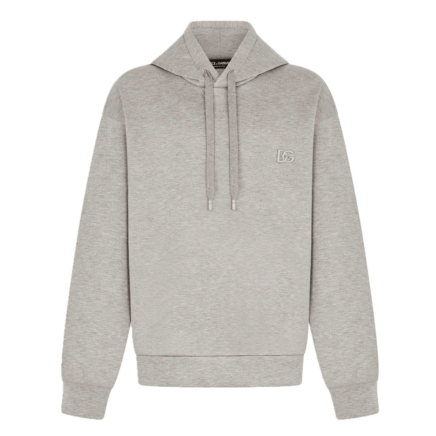 Dolce & Gabbana Jersey Hoodie with Metal D&G Logo