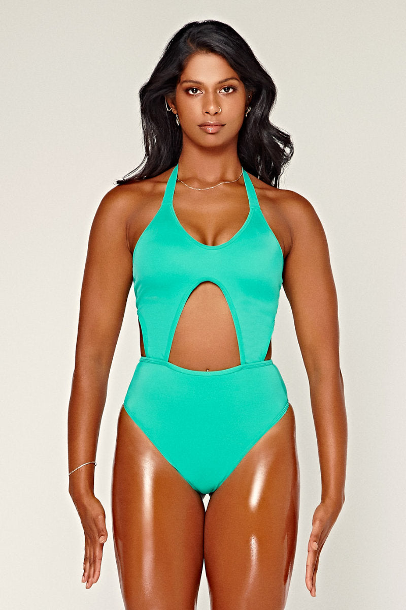 Dollhaus Aqua Halter Bodysuit - CXIX