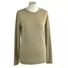 Dries Van Noten Pale Gold Lurex Jersey Top - Brand New - Size M