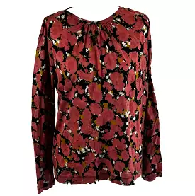 Dries Van Noten salmon floral jersey top M