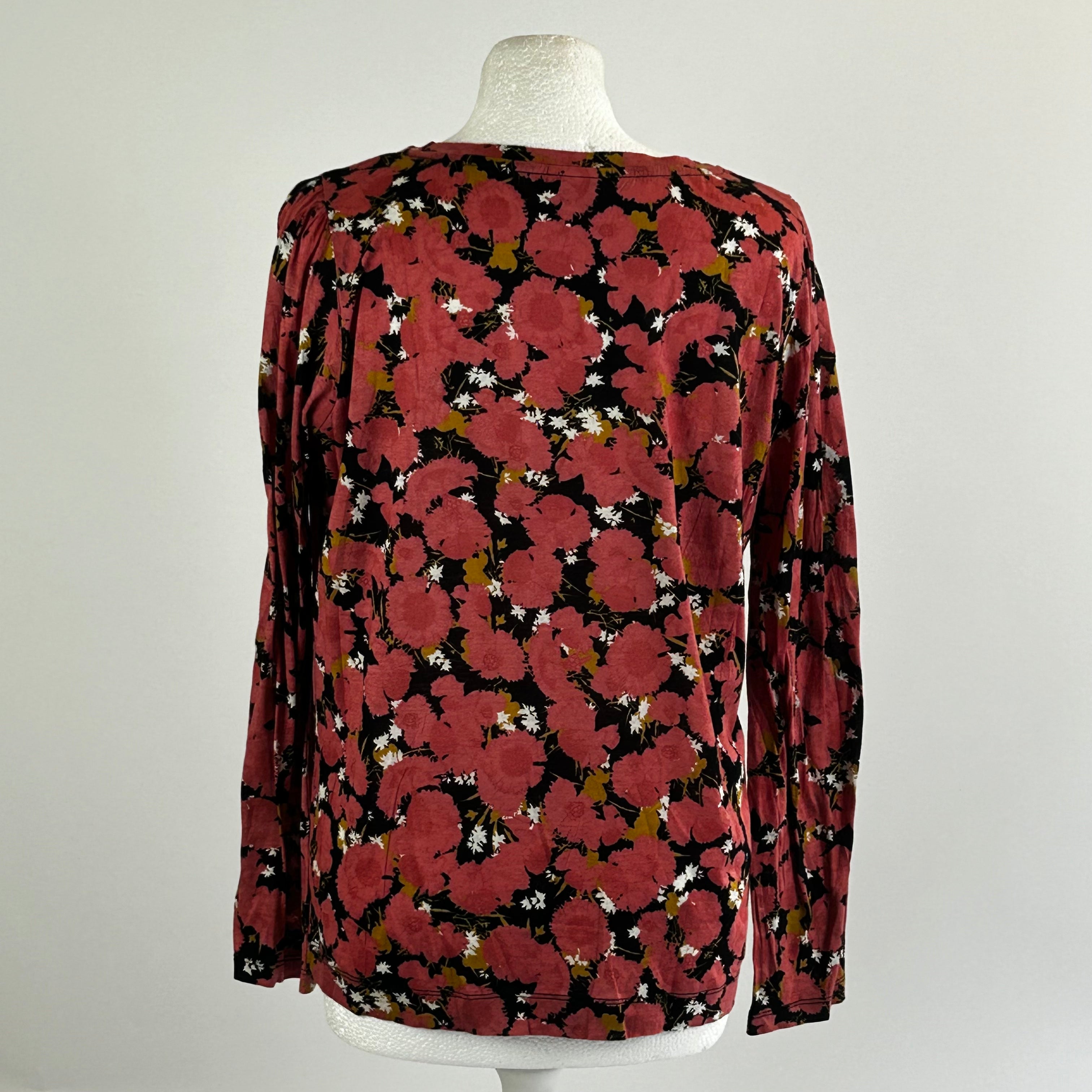 Dries Van Noten salmon floral jersey top M