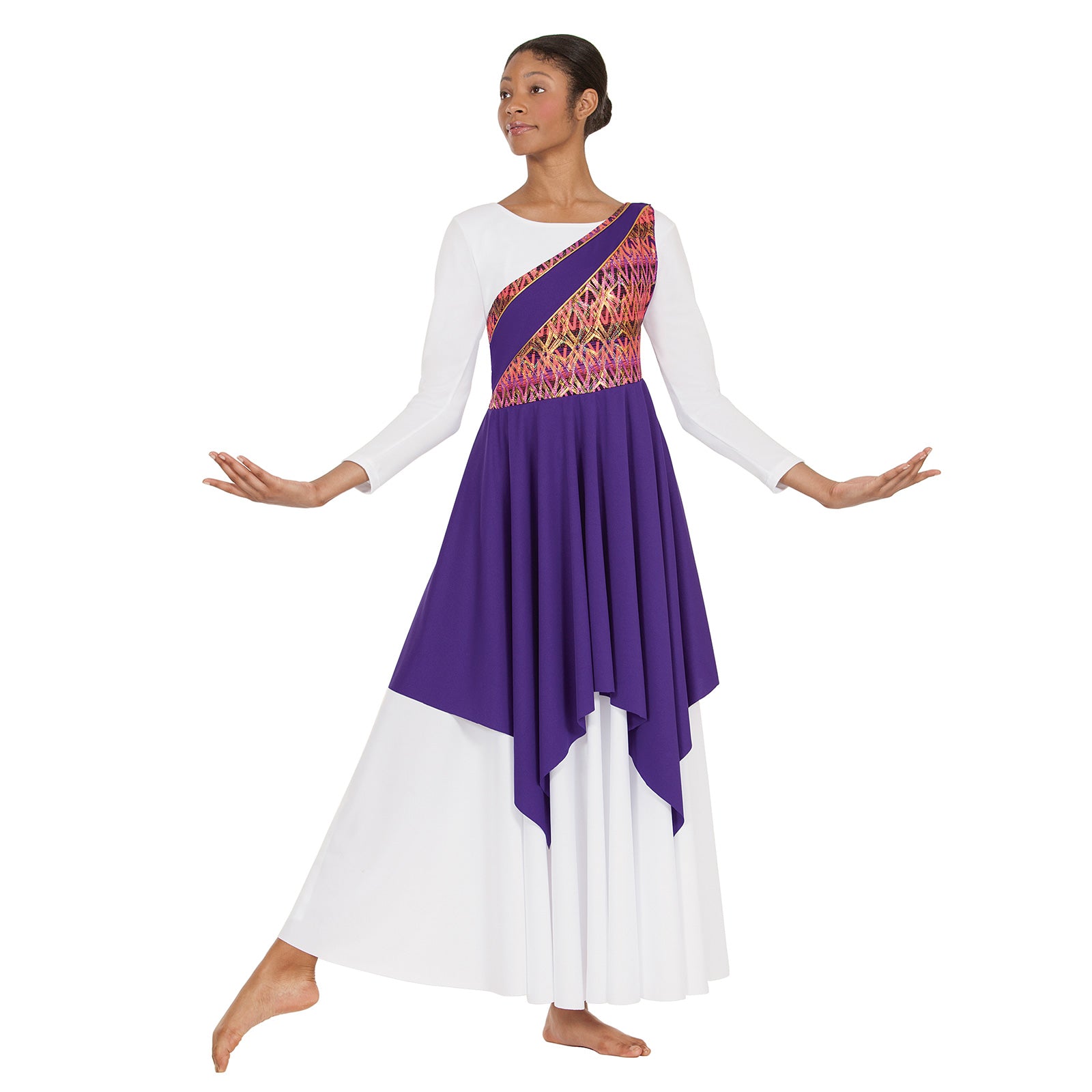 Eurotard Adult Praise Dance Tunic - Asymmetrical Design