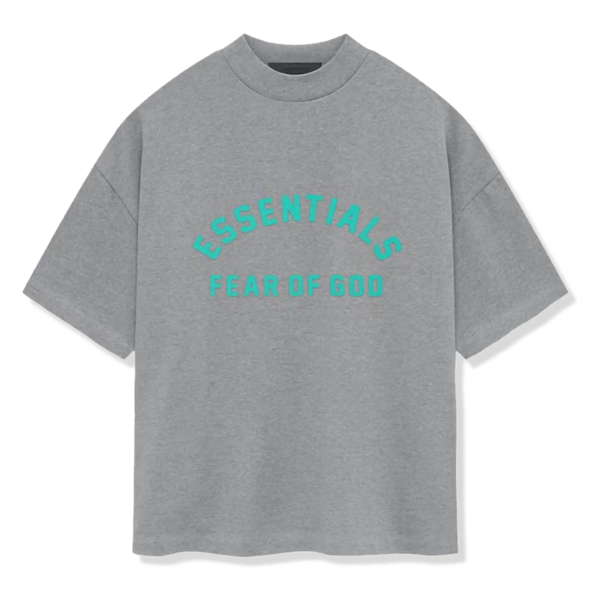 Fear Of God essentials heavy jersey short sleeve dark heather oatmeal t-shirt.