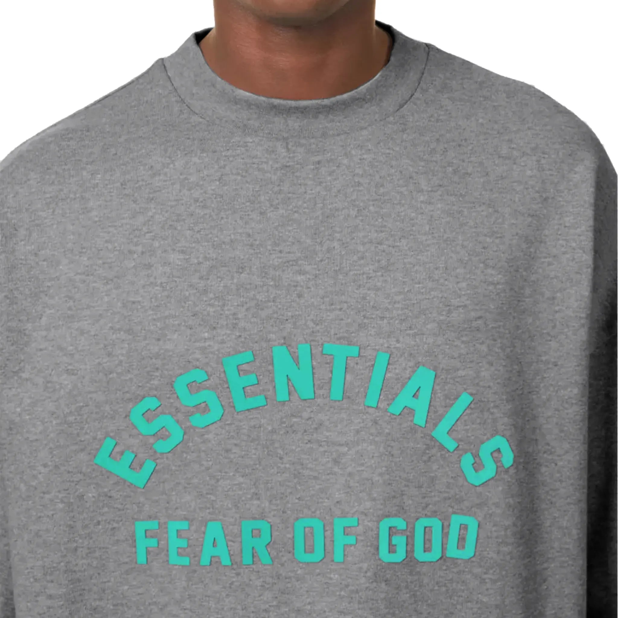 Fear Of God essentials heavy jersey short sleeve dark heather oatmeal t-shirt.