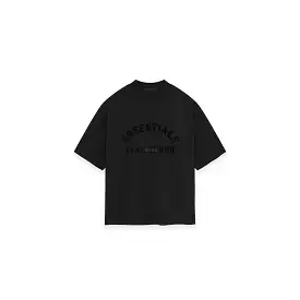 Fear Of God Essentials Jet Black Heavy Jersey Crewneck T-shirt available in 2024.