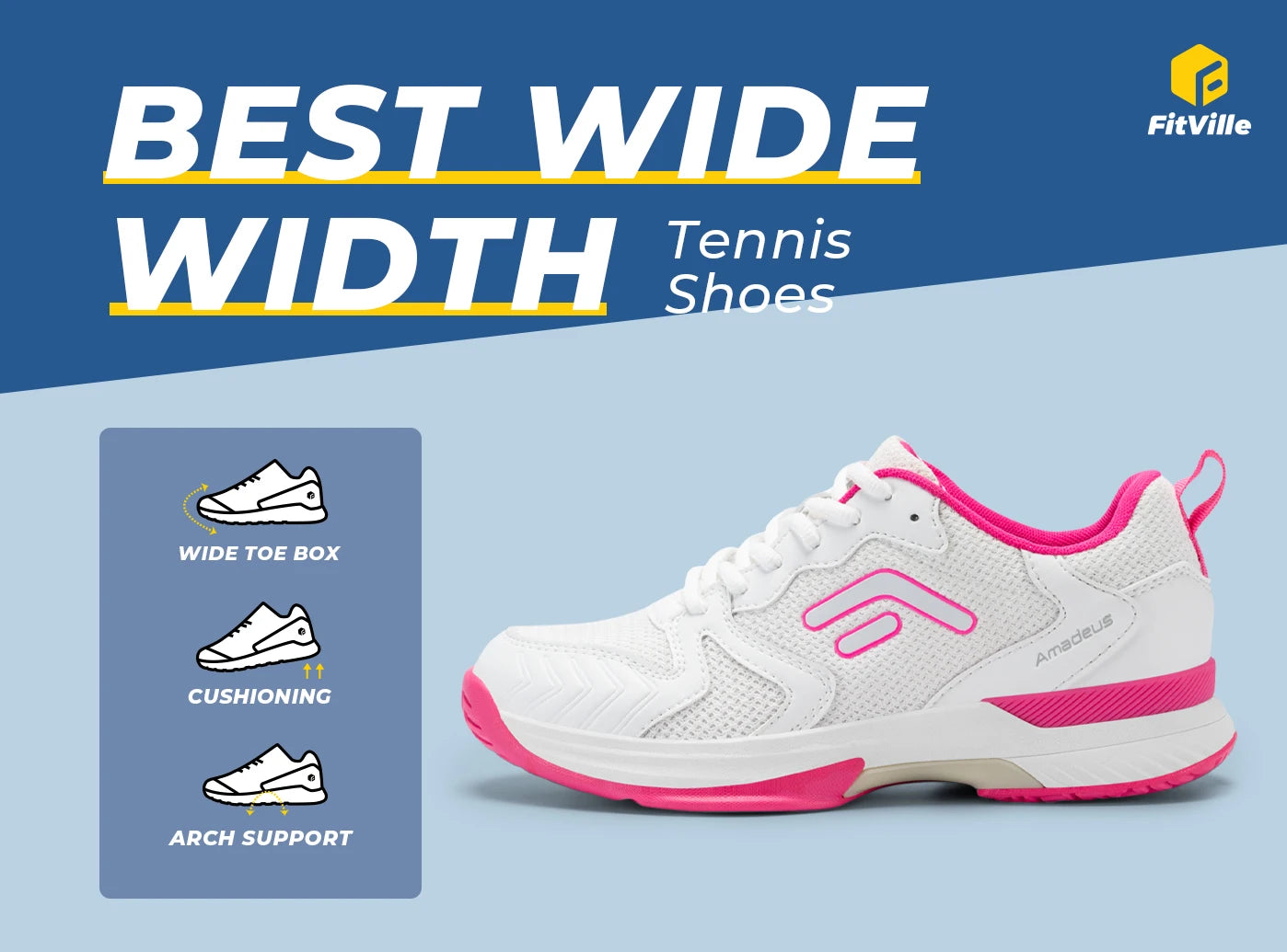 FitVille Women's Amadeus Court Shoes V4 - Tennis & Pickleball