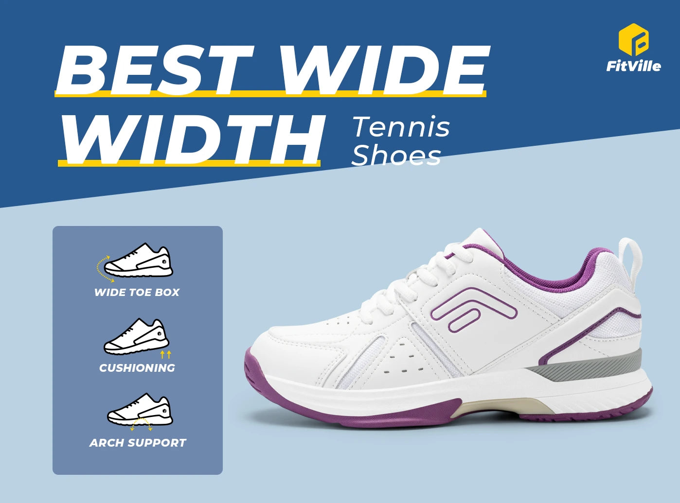 FitVille Women's Amadeus Tennis Pickleball Shoes V5