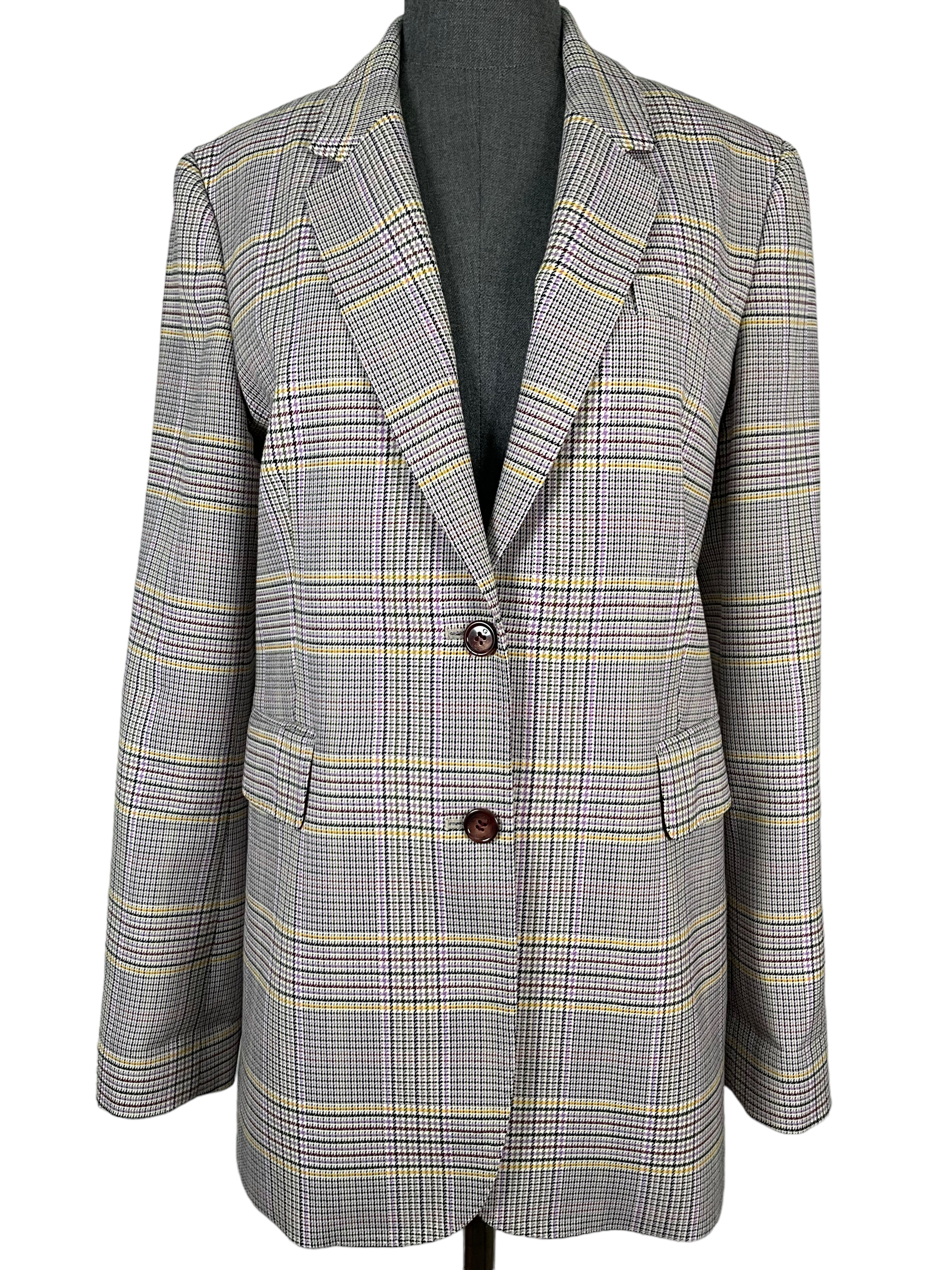 Gabriela Hearst Wool Check Blazer - Medium Size