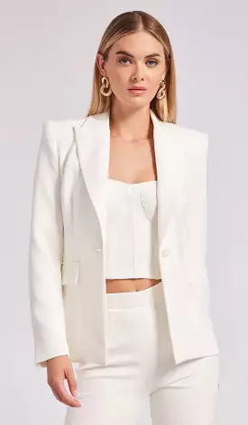 Generation Love Aimee White Crepe Blazer