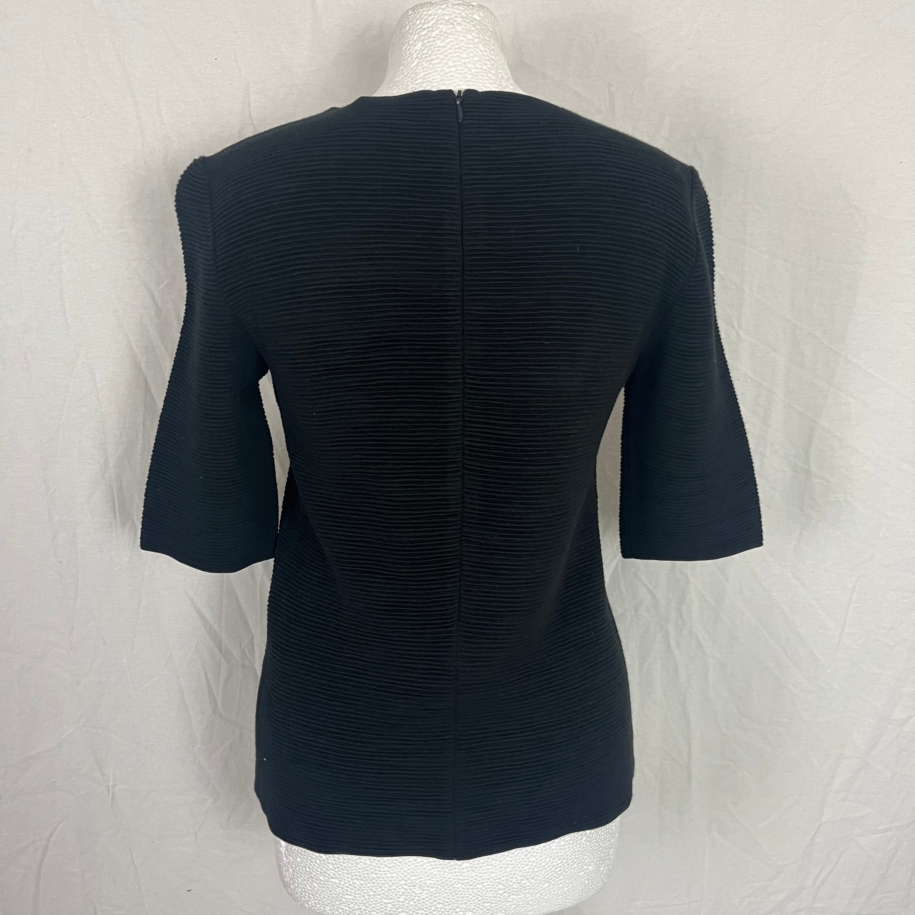 Giorgio Armani Black Ribbed Jersey Top M