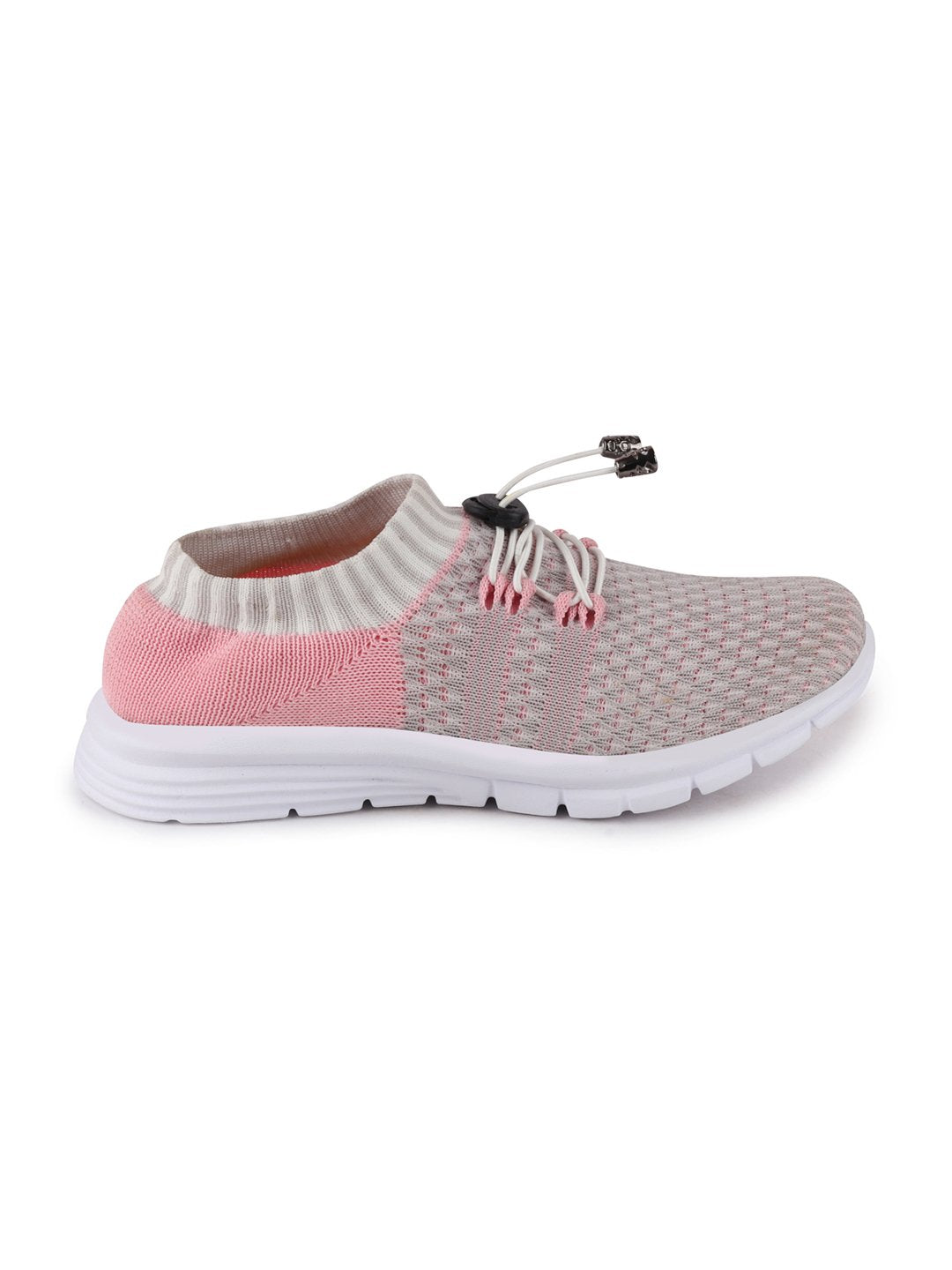 Grey/Pink Women's Lace-Up Outdoor Running Shoes