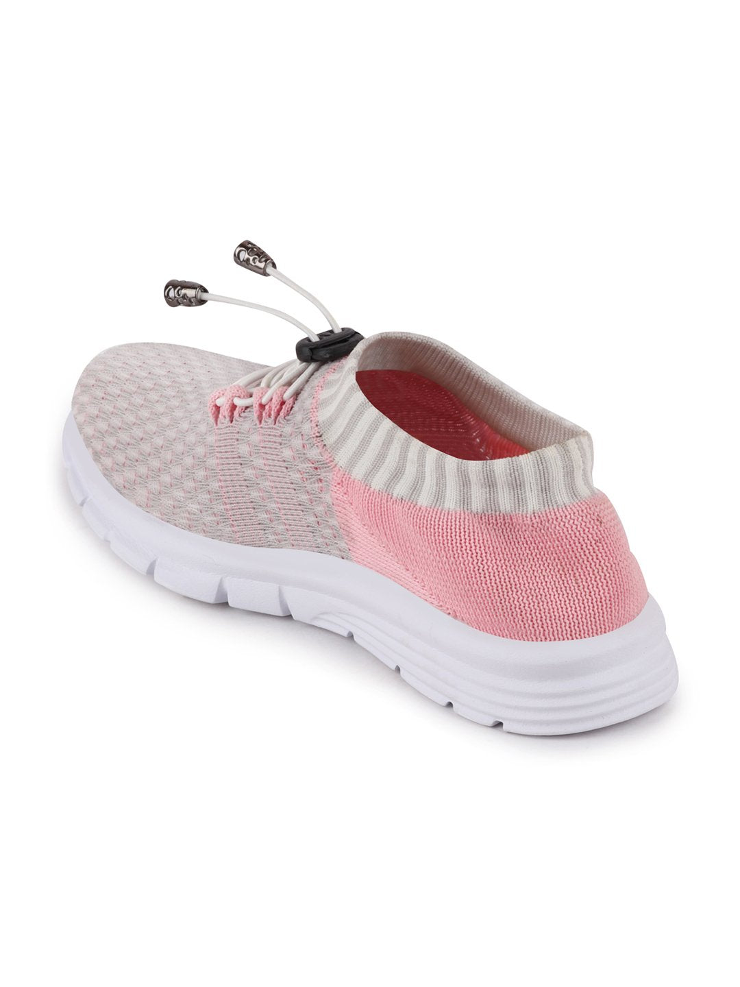 Grey/Pink Women's Lace-Up Outdoor Running Shoes