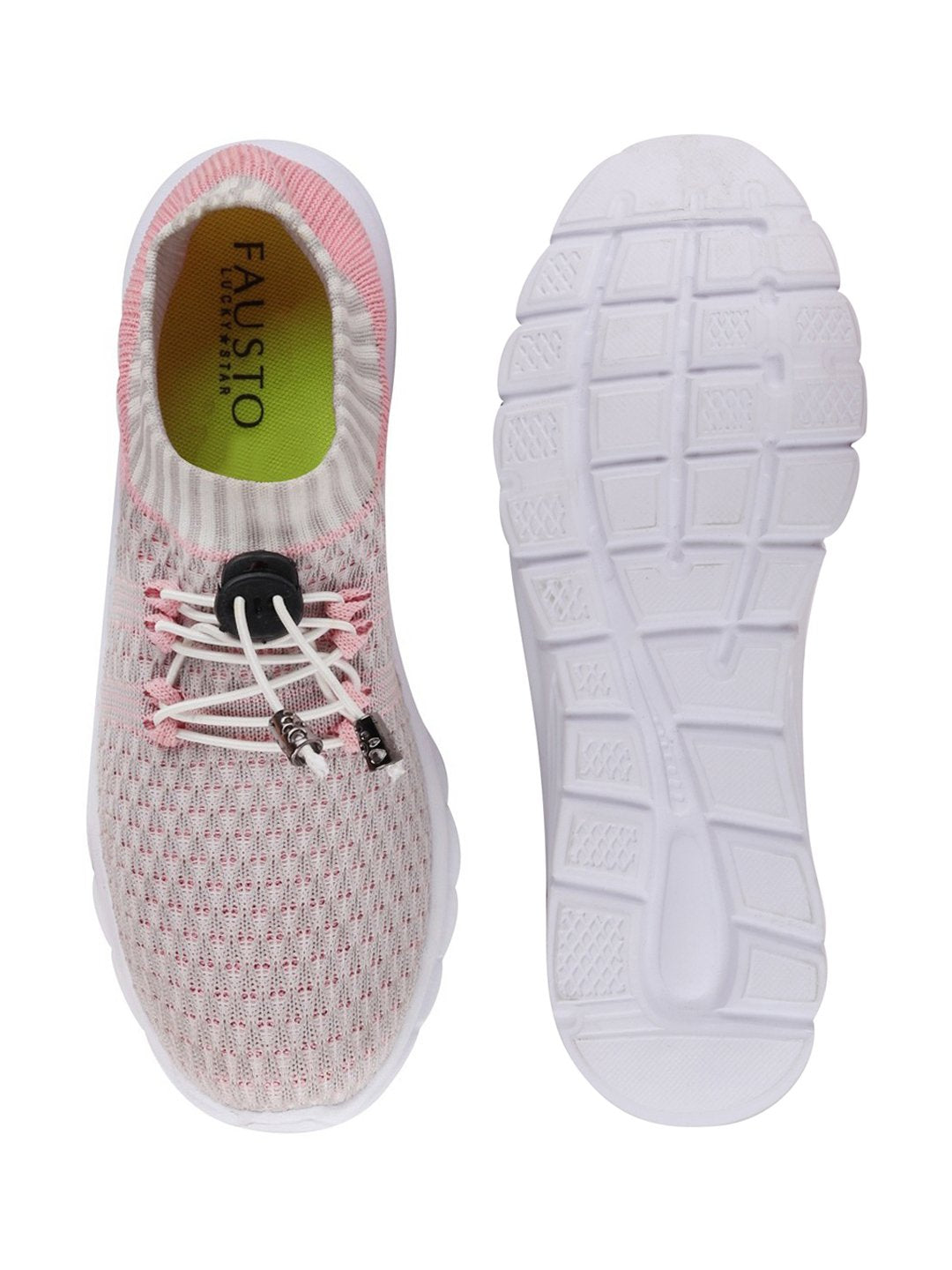 Grey/Pink Women's Lace-Up Outdoor Running Shoes