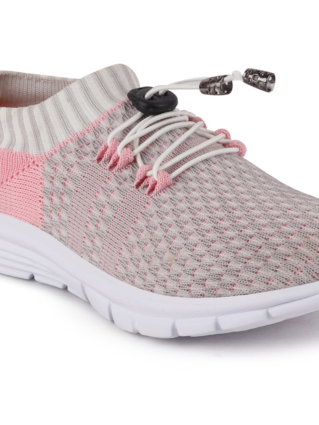 Grey/Pink Women's Lace-Up Outdoor Running Shoes