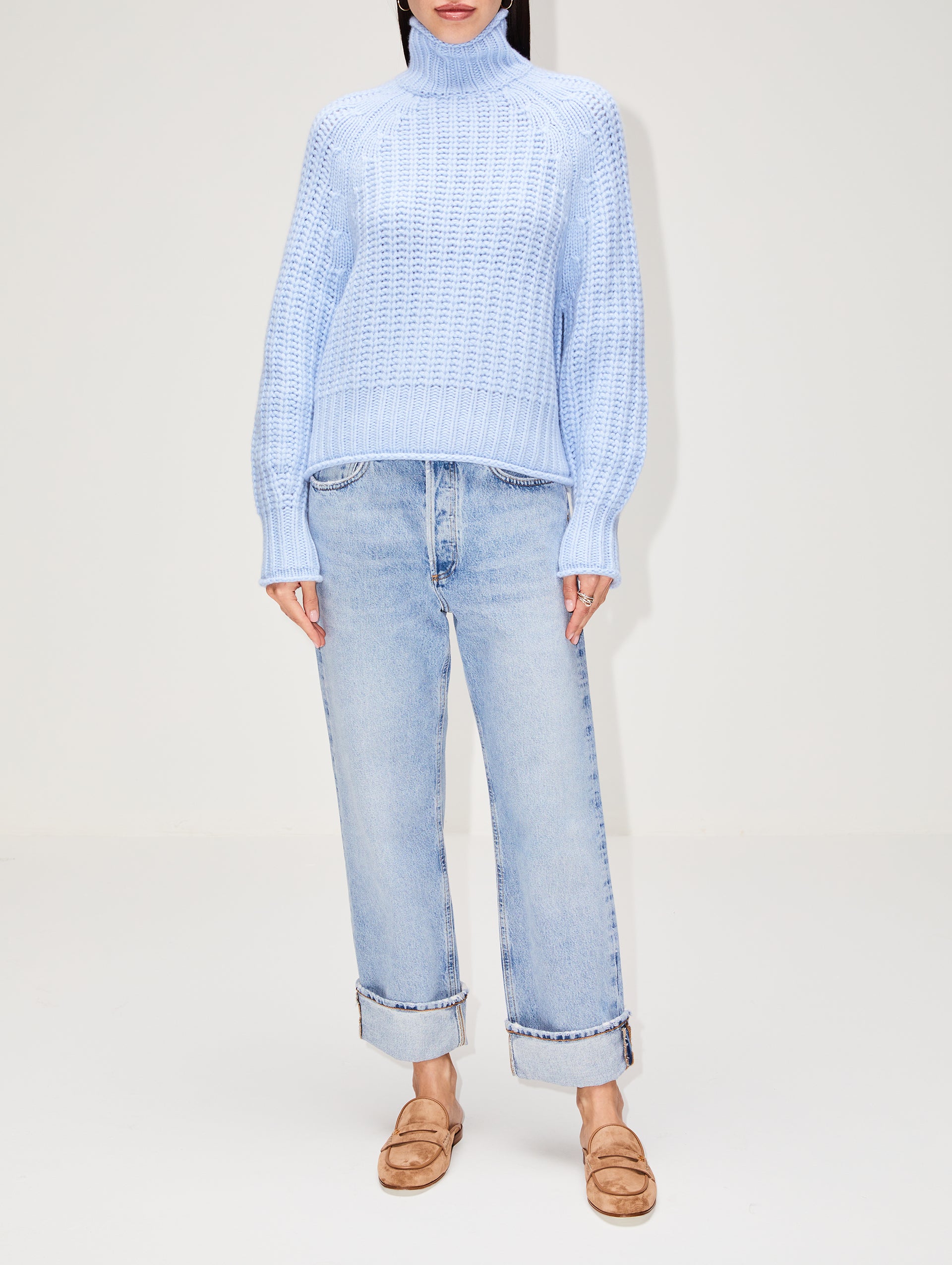 Hand Knit Turtleneck Top - Ellis Collection