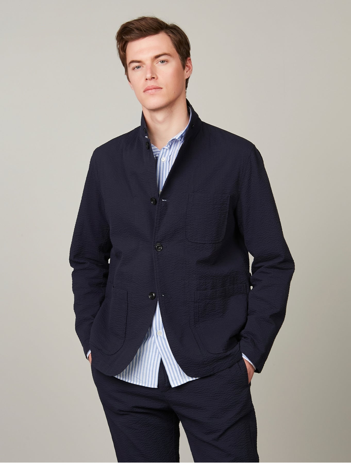 Hartford France Jerome Navy Seersucker Blazer - Buy Now!