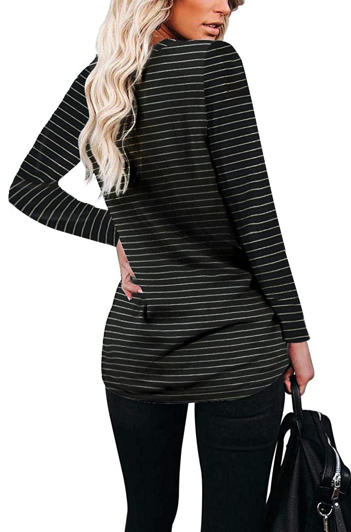 Haute Edition Long Sleeve Heather Pocket Scoop Neck Tunic Top