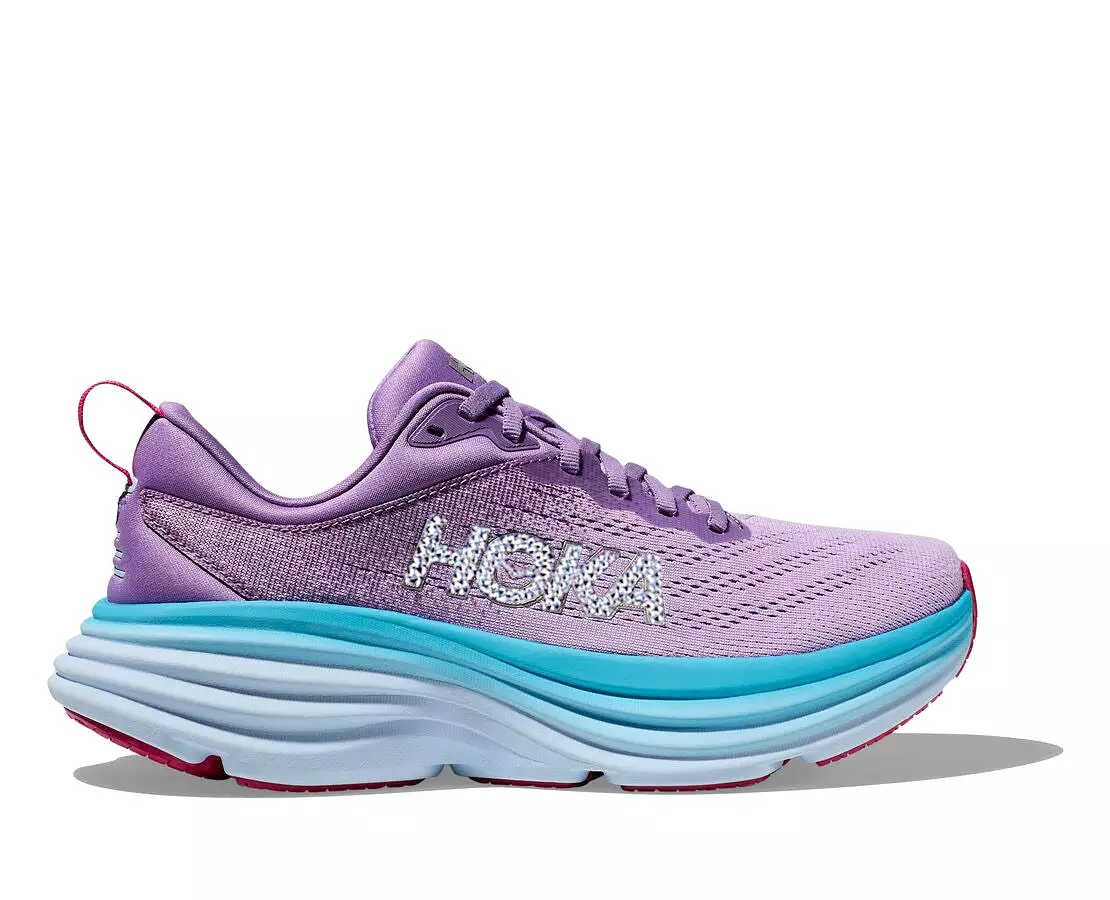 Hoka Bondi 8 Women's Running Shoes (Blue/ Purple)