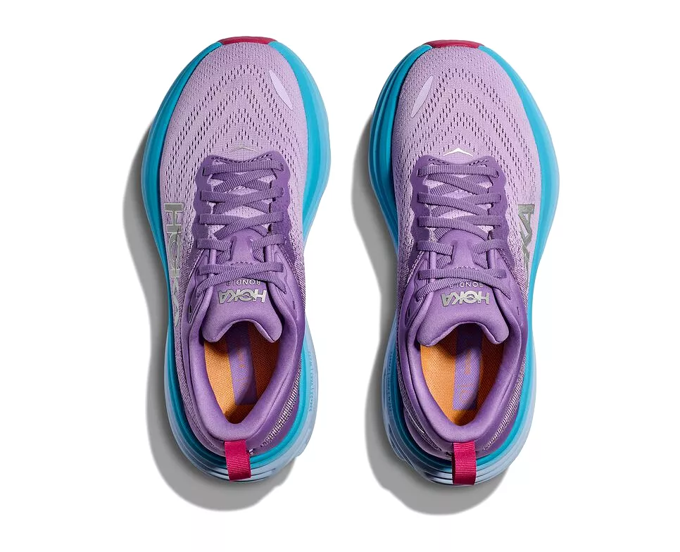 Hoka Bondi 8 Women's Running Shoes (Blue/ Purple)