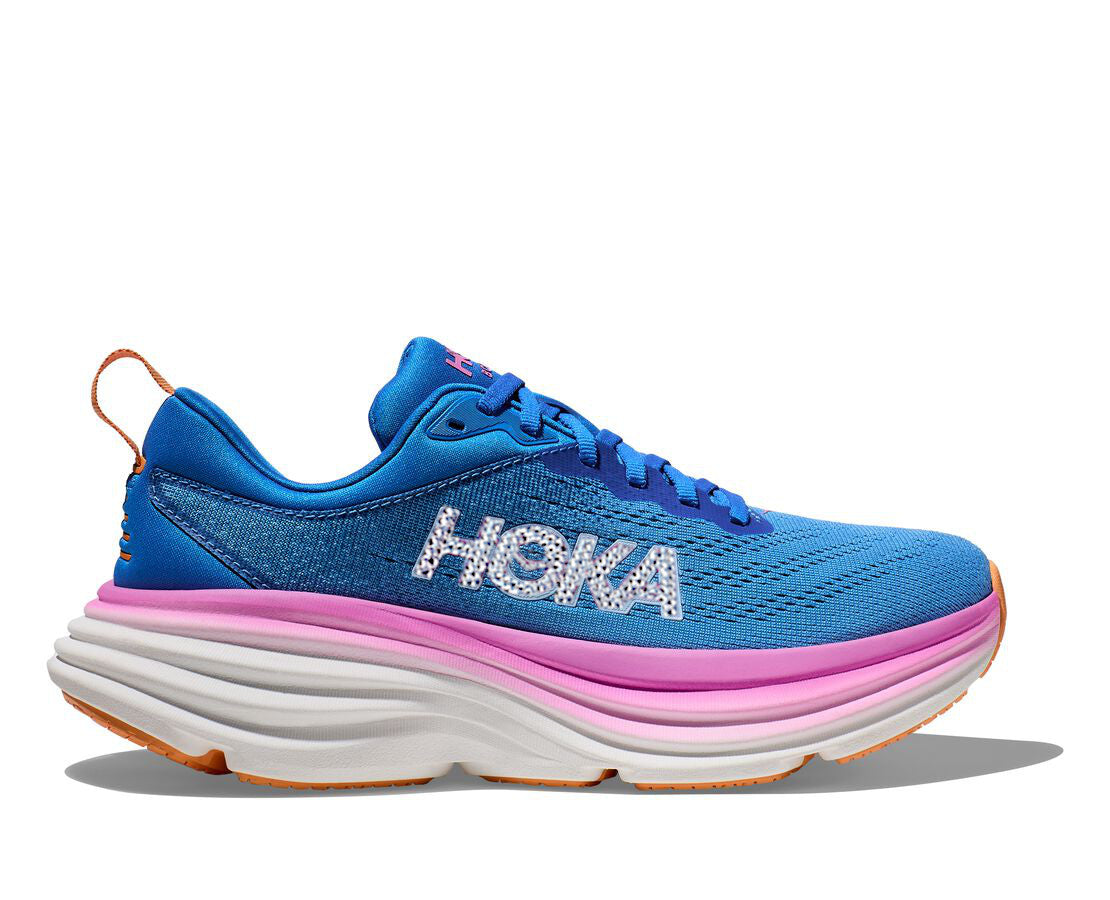 Hoka Bondi 8 Women's Running Shoes - Blue/Pink