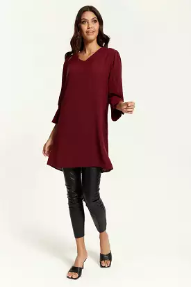 Hoxton Gal Oversized Sleeves V Neck Tunic